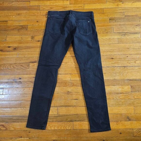 Rag & Bone Mens Jeans 36x33 Black Standard Issue 1 Skinny Stretch - Picture 6 of 10